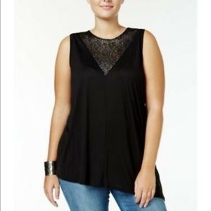 Lace inset tank